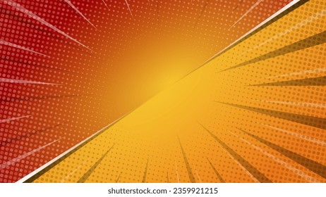 Comic book page background with halftone effects. Vector illustration