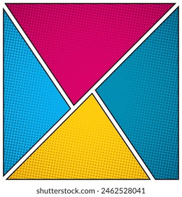 Comic book page background with radial, halftone effects in pop art style. vector illustration