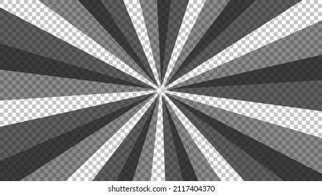 Página de historietas con líneas negras aisladas en fondo transparente. Plantilla con la textura de efecto de los rayos de explosión de flash. Ilustración del vector
