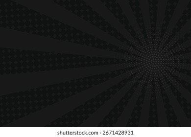 Página de cómic con líneas negras aisladas sobre fondo transparente. Plantilla con textura de efecto de rayos de explosión relámpago. Ilustración vectorial