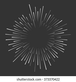 Comic book page black and white radial lines on dark background. Vector template illustration abstract speed motion