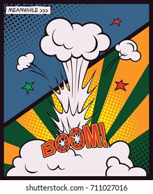 Comic book page. BOOM Effect! Vector illustration.