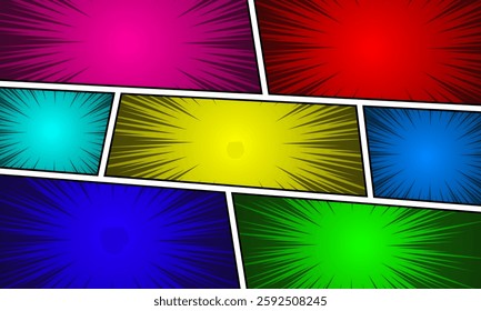 Comic book page explosion. retro pop art vector illustration