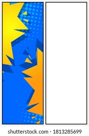 Ilustración de la página del libro de historietas con elementos gráficos de historietas de media página. Fondo de diseño de dibujos animados. Fondo de historietas vectoriales.