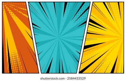 comic book page panel colorful background