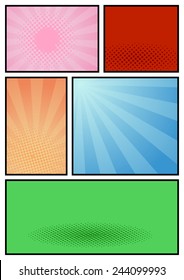 Comic book page pop art template. Vector illustration