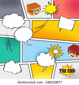 comic book page with speech bubbles - cartoon theme