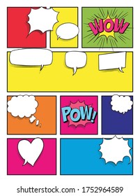 Comic Book Page Strip Background Different Stock Vector (Royalty Free ...