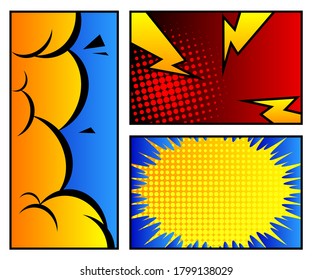 Fondo de estilo de página de libro de historietas, plantilla de banner en ilustración vectorial colorida de arte pop.