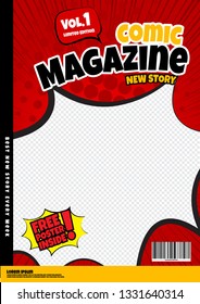 comic book page template design. Magazine cover 