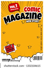 comic book page template design. Magazine cover 