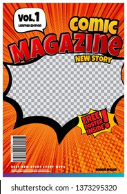 comic book page template design. Magazine cover 