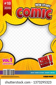 comic book page template design. Magazine cover 