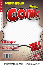 comic book page template design. Magazine cover 