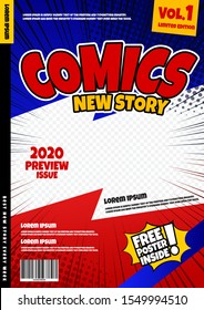 comic book page template design. Magazine cover 