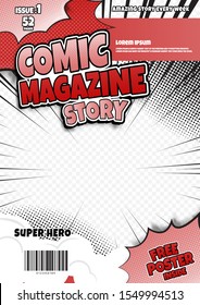 comic book page template design. Magazine cover 