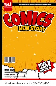 Comic Book Page Template Design. Magazine Cover 