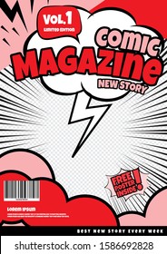 comic book page template design. Magazine cover 