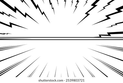 Comic book page template with radial effect
