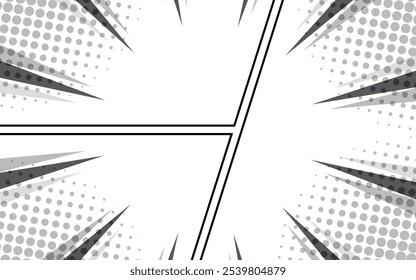 Comic book page template with radial effect