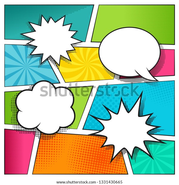 Comic Book Page Template Radial Backgrounds Stock Image Download Now