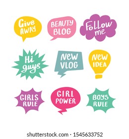 Comic book page with various speech bubbles. Vector illustration.