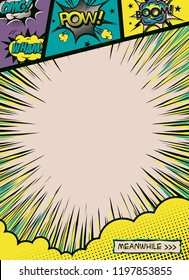 Comic book page. Vector template.