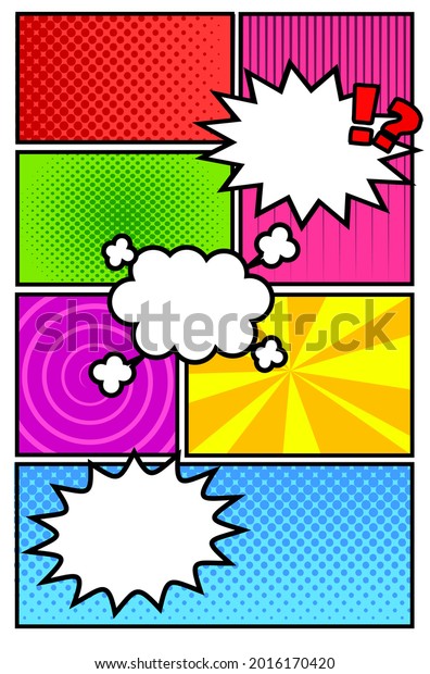 Comic Book Pagebackground Wallpaper Popart Style Stock Vector (Royalty ...