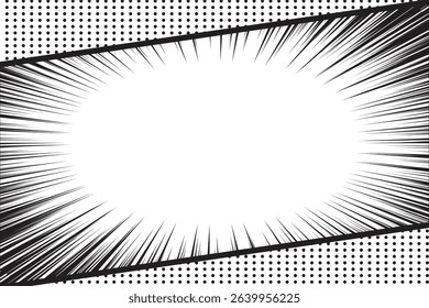 Comic book panels with halftone, storyboard style frame template, frame retro cartoon black and white