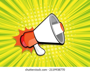 comic book, pop art background with megaphone advertising announce vector illustration
