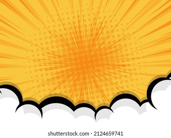 comic book pop art with black speech bubble for background cover presentation vector illustration