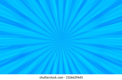 Radio de tira de arte pop de historietas sobre fondo azul