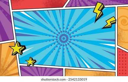 Comic book pop art style background template vector