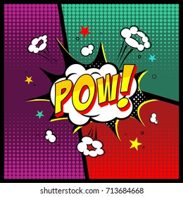 Comic Book. POW! Background Colorful.