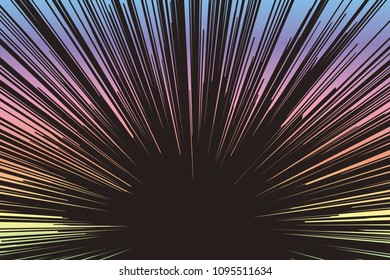 Comic book radial lines background Rectangle fig