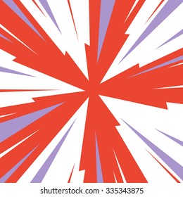 Comic book radial lines Red on white background