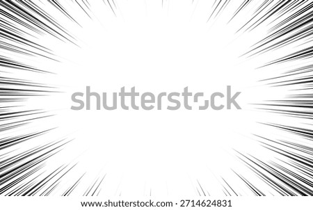 Comic Book Radial Speed Line Effect on White Background. Vector illustration.
