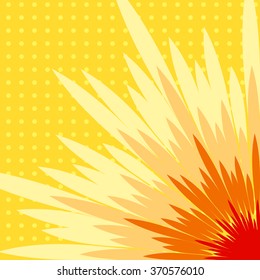 Comic book radial sunburst explosion  vector effects. Explosion burst from the angle.