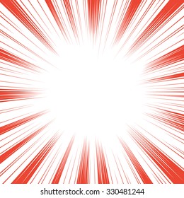 Comic book red radial lines background