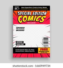 comic book special edition cover page template design