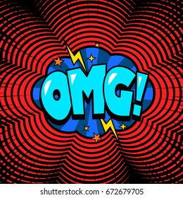 Comic book speech bubble background, cool Oh my god sound effect