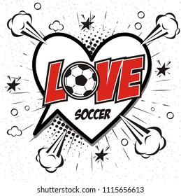 comic book speech bubble cartoon word love soccer