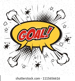 comic book speech bubble cartoon word goal