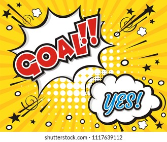 comic book speech bubble cartoon word goal