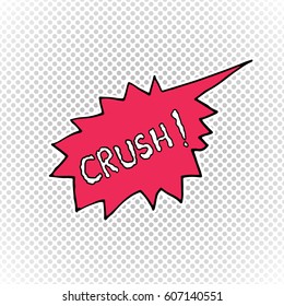 Comic book speech bubble, cartoon sound effect. Hand drawn pop art style sign vector illustration