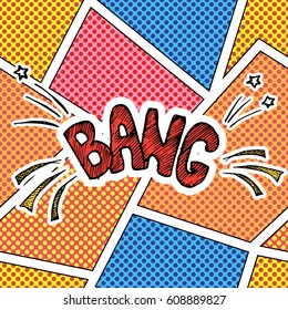 Comic book speech bubble, cartoon sound effect. Hand drawn pop art style sign vector illustration