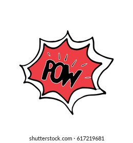 Comic book speech bubble, cartoon sound effect. Hand drawn pop art style sign vector illustration