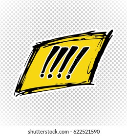 Comic book speech bubble, cartoon sound effect. Hand drawn pop art style sign vector illustration