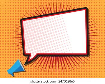 Comic Book Speech Bubble ,Pop art Background Vector Illustration