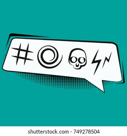 Comic book speech bubble with swear words symbols retro comics vector illustration.